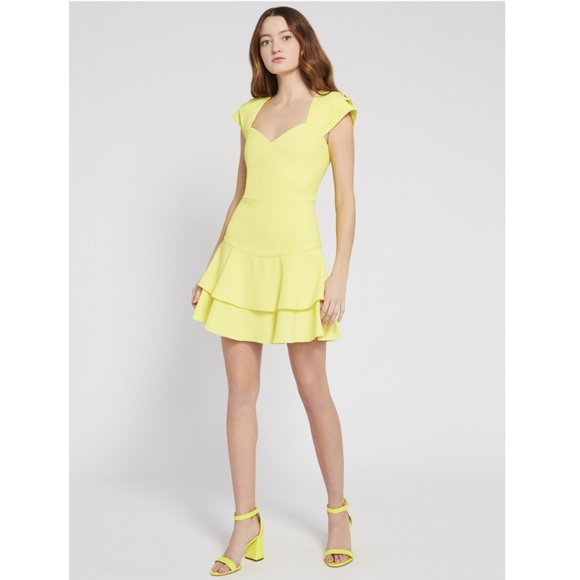 ALICE + OLIVIA Brinda Double-ruffle Fit-and-flare Dress In Daffodil US 8 NWOT - Picture 10 of 14